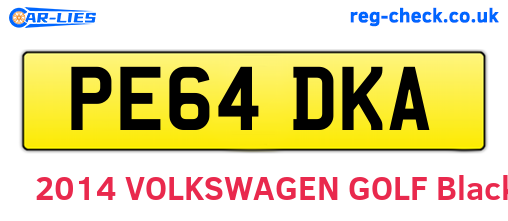 PE64DKA are the vehicle registration plates.