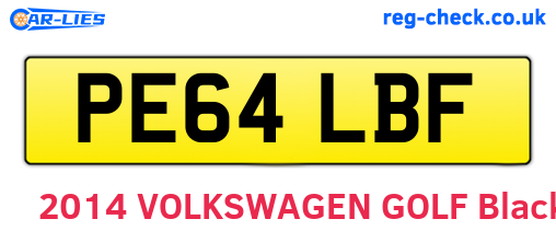 PE64LBF are the vehicle registration plates.