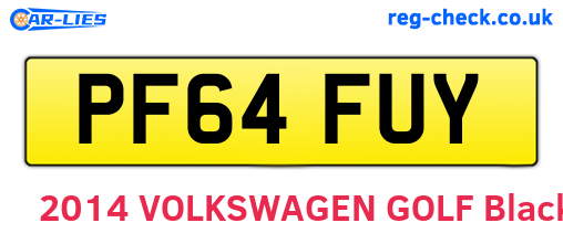 PF64FUY are the vehicle registration plates.