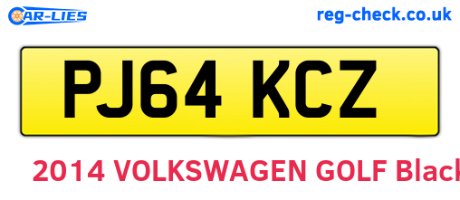 PJ64KCZ are the vehicle registration plates.