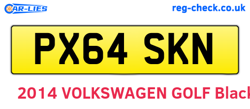 PX64SKN are the vehicle registration plates.