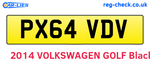 PX64VDV are the vehicle registration plates.