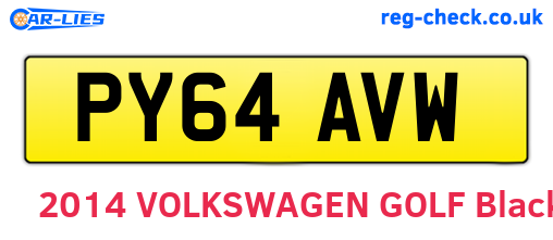 PY64AVW are the vehicle registration plates.