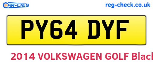 PY64DYF are the vehicle registration plates.