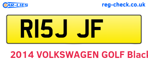 R15JJF are the vehicle registration plates.