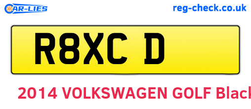 R8XCD are the vehicle registration plates.