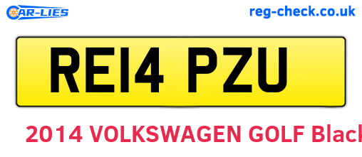 RE14PZU are the vehicle registration plates.