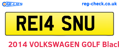 RE14SNU are the vehicle registration plates.