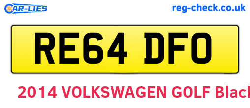 RE64DFO are the vehicle registration plates.