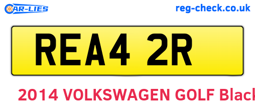 REA42R are the vehicle registration plates.