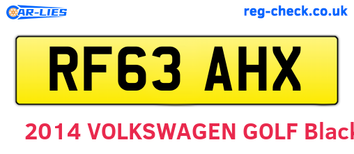 RF63AHX are the vehicle registration plates.