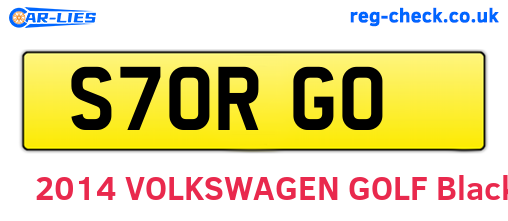 S70RGO are the vehicle registration plates.