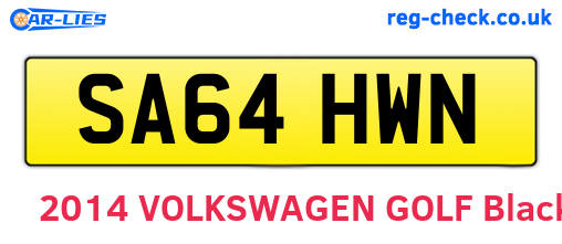 SA64HWN are the vehicle registration plates.