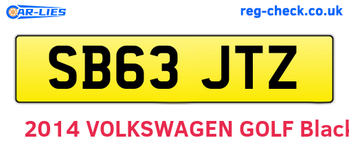SB63JTZ are the vehicle registration plates.