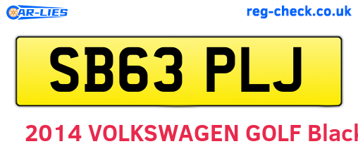 SB63PLJ are the vehicle registration plates.