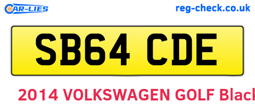 SB64CDE are the vehicle registration plates.