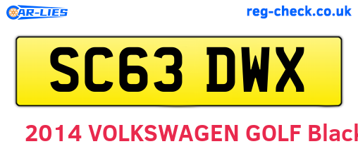 SC63DWX are the vehicle registration plates.