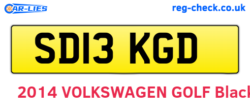 SD13KGD are the vehicle registration plates.