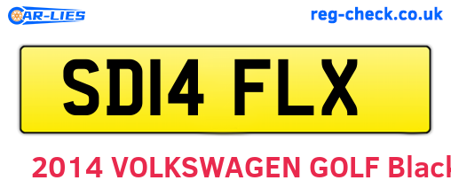 SD14FLX are the vehicle registration plates.