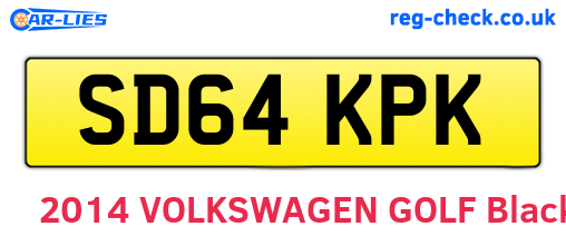 SD64KPK are the vehicle registration plates.