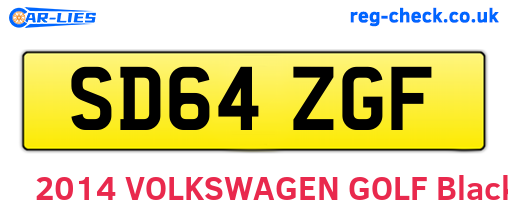 SD64ZGF are the vehicle registration plates.