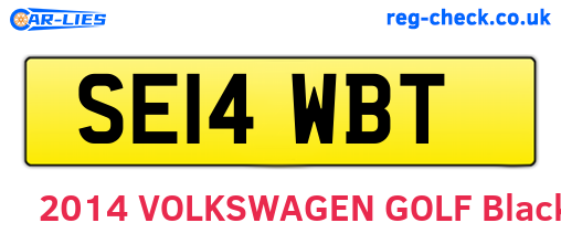SE14WBT are the vehicle registration plates.