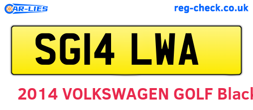 SG14LWA are the vehicle registration plates.