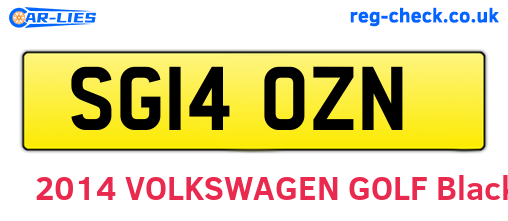 SG14OZN are the vehicle registration plates.