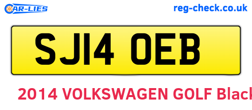 SJ14OEB are the vehicle registration plates.