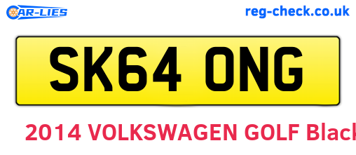 SK64ONG are the vehicle registration plates.