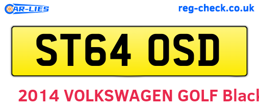 ST64OSD are the vehicle registration plates.