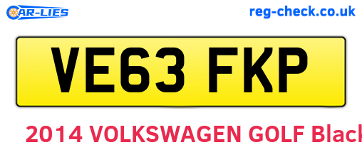 VE63FKP are the vehicle registration plates.