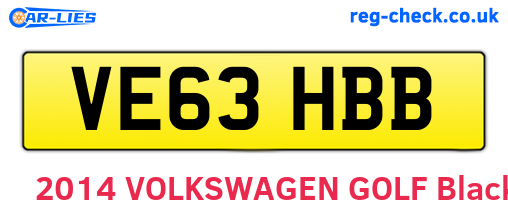 VE63HBB are the vehicle registration plates.