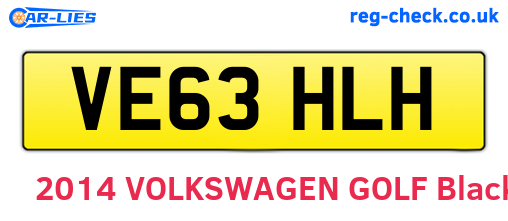 VE63HLH are the vehicle registration plates.
