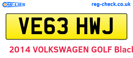 VE63HWJ are the vehicle registration plates.