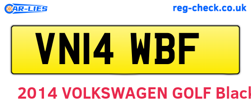 VN14WBF are the vehicle registration plates.