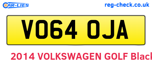 VO64OJA are the vehicle registration plates.