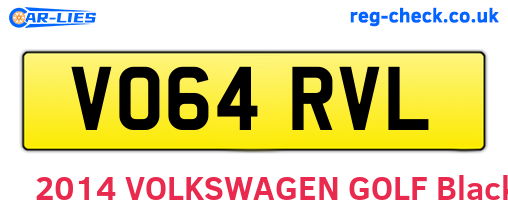 VO64RVL are the vehicle registration plates.
