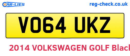 VO64UKZ are the vehicle registration plates.