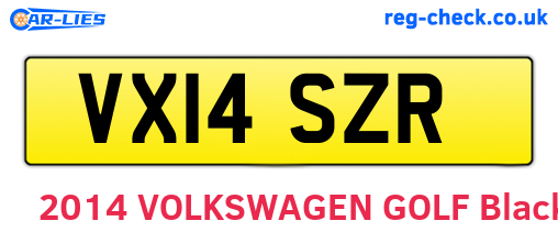VX14SZR are the vehicle registration plates.
