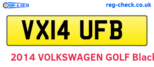 VX14UFB are the vehicle registration plates.