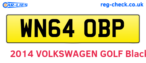 WN64OBP are the vehicle registration plates.