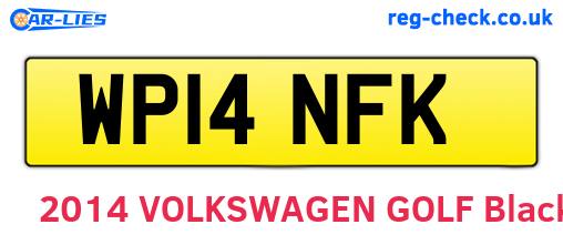 WP14NFK are the vehicle registration plates.