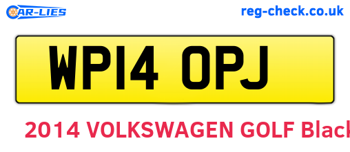 WP14OPJ are the vehicle registration plates.