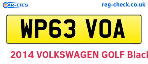 WP63VOA are the vehicle registration plates.