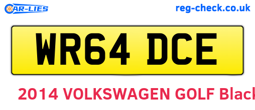 WR64DCE are the vehicle registration plates.
