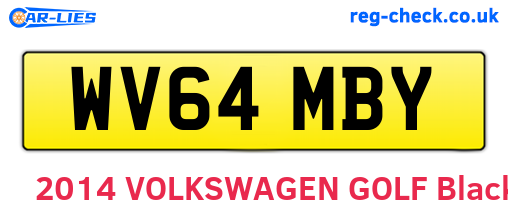 WV64MBY are the vehicle registration plates.