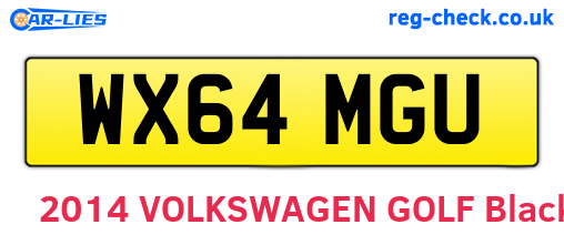 WX64MGU are the vehicle registration plates.