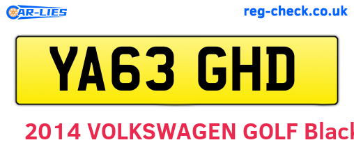 YA63GHD are the vehicle registration plates.