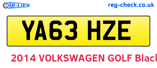 YA63HZE are the vehicle registration plates.
